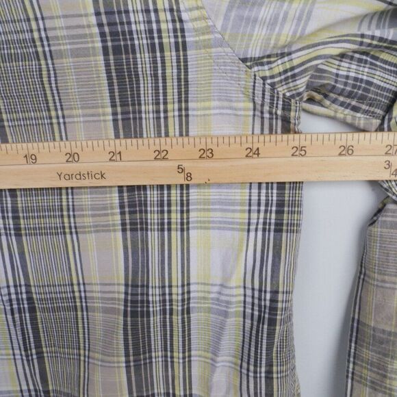Wrangler Jeans Co. Men’s Size XL Shirt Plaid Gray White Yellow Button Vintage - Picture 7 of 10